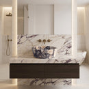 Calacatta Viola Marble Tapered Above Vanity Bathroom Sink Honed/Matte (D)16" (H)6"