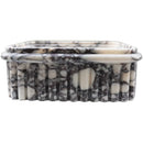 Calacatta Viola Marble Wall-Mount Square Fluted Bathroom Sink (W)16" (L)16" (H)6" side view
