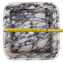 Calacatta Viola Marble Wall-Mount Square Fluted Bathroom Sink (W)16" (L)16" (H)6" width measure view