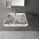 Calacatta Viola Marble Rectangular Wall-mount Bathroom Sink Drain Cap (W)14" (L)18" (H)5"
