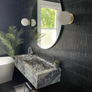Calacatta Viola Marble Rectangular Wall Mount Bathroom Sink 16x32 Inch White Gray Polished