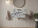 Calacatta Viola Marble Rectangular Wall-mount Bathroom Sink with 10" Backsplash (W)16" (L)32" (H)10"