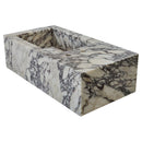 Calacatta Viola Marble Rectangular Wall-mount Bathroom Sink Side Faucet Holes (W)16" (L)32" (H)9" angle view