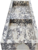Calacatta Viola Marble Double Bathroom Sink Polished (W)19" (L)53" (H)6" side view