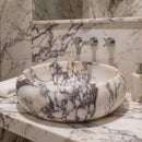 Calacatta Viola Marble Above Vanity Round Bathroom Sink Polished (D)16" (H)6"