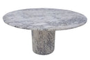 Calacatta Viola Marble Round Dining Table with Fluted Marble Legs (D)48" (H)30"