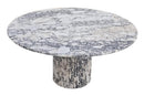 Calacatta Viola Marble Round Dining Table with Fluted Marble Legs (D)48" (H)30"