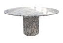 Calacatta Viola Marble Round Dining Table with Fluted Marble Legs (D)48" (H)30"