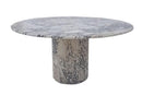 Calacatta Viola Marble Round Dining Table with Fluted Marble Legs (D)48" (H)30"