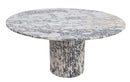 Calacatta Viola Marble Round Dining Table with Fluted Marble Legs (D)48" (H)30"