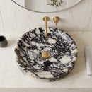 Calacatta Viola Marble Natural Stone Round Above Vanity Bathroom Sink Polished (D)15.5" (H)4.5"