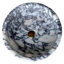 Calacatta Viola Marble Fluted Above-Vanity Bathroom Sink - Polished (D)16" x (H)6" top view