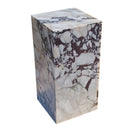 calacatta viola marble side table nightstand square top cube design W14 L14 H22 angle view