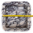 Calacatta Viola Marble Rectangular Ribbed Bathroom Sink (W)16" (L)16" (H)6"