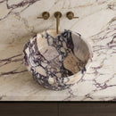 Calacatta Viola Marble Tapered Above Vanity Bathroom Sink Honed/Matte (D)16" (H)6"