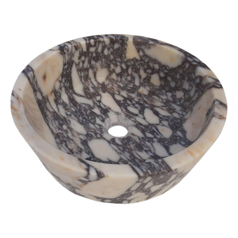 Calacatta Viola Marble Tapered Above Vanity Bathroom Sink Honed/Matte (D)16" (H)6" angle view