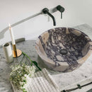 Calacatta Viola Natural Stone Marble Round Vessel Sink 16