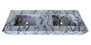 Calacatta Viola Marble Handcrafted Wall-Mount Bathroom Double Basin Vanity Sink (W)22" (L)67" (H)8"