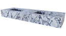 Calacatta Viola Marble Handcrafted Wall-Mount Bathroom Double Basin Vanity Sink (W)22" (L)67" (H)8"