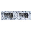 Calacatta Viola Marble Handcrafted Wall-Mount Bathroom Double Basin Vanity Sink (W)22" (L)67" (H)8"