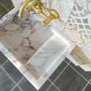 Calacatta Viola Natural Marble Wall-Mount Bathroom Sink 14x18