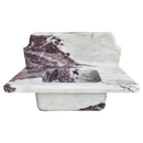 Calacatta Viola Marble Wall Mount Bathroom Sink With Backsplash