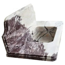 Calacatta Viola Marble Wall Mount Bathroom Sink With Backsplash
