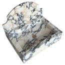 Calacatta Viola Marble Wall-Mount Bathroom Sink with Backsplash (W)16" (L)24" (H)6" angle view