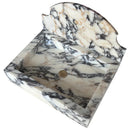 Calacatta Viola Marble Wall-Mount Bathroom Sink with Backsplash (W)16" (L)24" (H)6" angle view