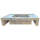 Calacatta Viola Marble Wall-mount Bathroom Vanity Sink U form Fluted (W)18" (L)28" (H)6" back view