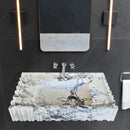 Calacatta Viola Marble Wall-mount Bathroom Vanity Sink U form Fluted (W)18" (L)28" (H)6"