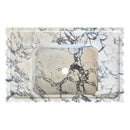 Calacatta Viola Marble Wall-mount Bathroom Vanity Sink U form Fluted (W)18" (L)28" (H)6" top view