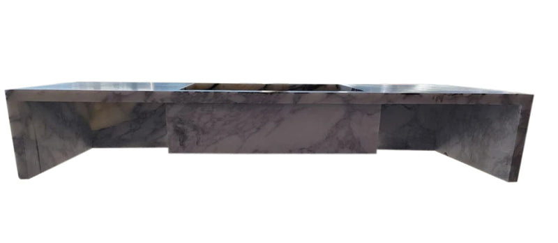 Calacatta Viola Marble Wall-mount Bathroom Vanity Sink Fluted Front (W)20" (L)56" (H)10" back view