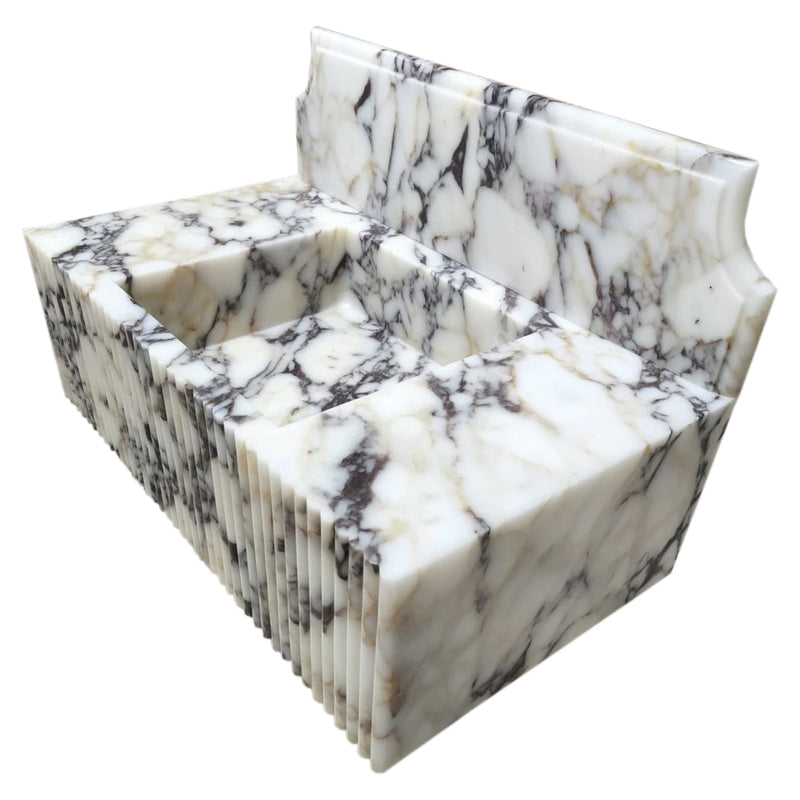 Calacatta Viola Marble Wall-mount Bathroom Vanity Sink Fluted Front (W)21" (L)37" (H)12" product shot