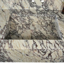 Calacatta Viola Marble Rectangular Wall-mount Bathroom Sink with 8" Backsplash (W)21" (L)34" (H)10" closeup angle view
