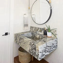 Calacatta Viola Marble Wall Mount Bathroom Sink 21 Inch Width