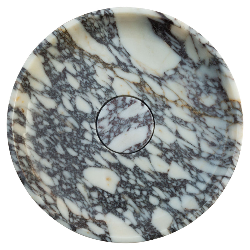 Calacatta Viola Marble Natural Stone Round Above Vanity Bathroom Sink Polished (D)15.5" (H)4.5" top view