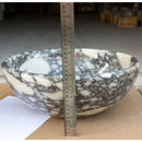 Calacatta Viola Round Marble Vessel Sink 16 Inch Polished Bathroom