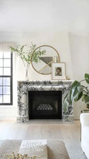 Calacatta Viola Marble Hand-carved Fireplace Mantel Polished - 61 x 52 inches