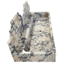 Dual Fluted Calacatta Viola Marble Vanity Sink 20x55 Wall Mount