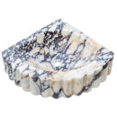 Custom Calacatta Viola Marble Corner Wall Mount Sink With Ribbed Texture 20x20 Inches
