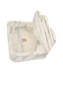 Calacatta White Marble Wall-mount Bathroom Sink with 10" Backsplash (W)16" (L)24" (H)5"