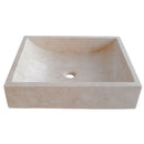 Cappuccino Beige Marble Rectangular Above Vanity Bathroom Sink (W)18" (L)21.5" (H)5" angle view