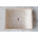 Cappuccino Beige Marble Rectangular Above Vanity Bathroom Sink (W)18" (L)21.5" (H)5" top view