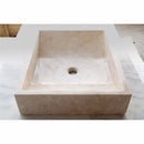 Cappuccino Beige Marble Rectangular Above Vanity Bathroom Sink (W)18" (L)21.5" (H)5" side view