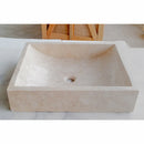 Cappuccino Beige Marble Rectangular Above Vanity Bathroom Sink (W)18" (L)21.5" (H)5" angle view