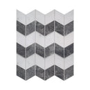 Carrara Blanco Polished Zig-zag Marble Look Porcelain Mosaics 12x13