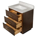 Carrara Contour Warm Walnut Bathroom Vanities 31x22