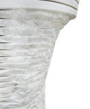 Carrara White Marble Designer Pedestal Stand-Alone Sink (W)16" (L)16" (H)36" closeup view