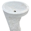 Carrara White Marble Designer Pedestal Stand-Alone Sink (W)16" (L)16" (H)36" top view